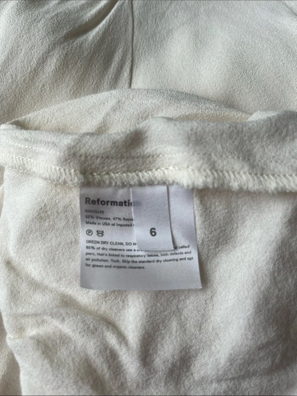 Reformation “Gatsby” Ivory Maxi Dress! - Picture 8 of 8